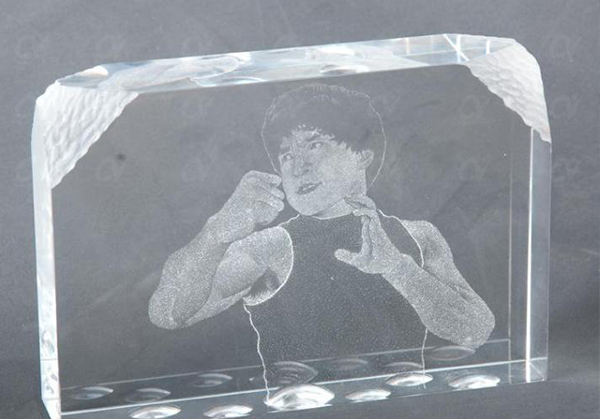 紫外激光打标机水晶内雕样品