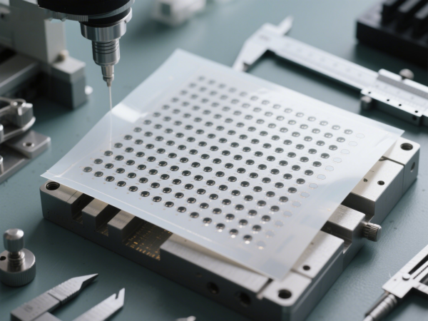 PI膜皮秒激光微孔加工效果图